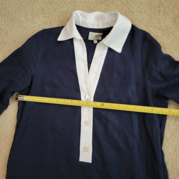 Tuckernuck Navy Blue/ White Nautical Collar Tunic Dress Size Small Beachy - Picture 3 of 9